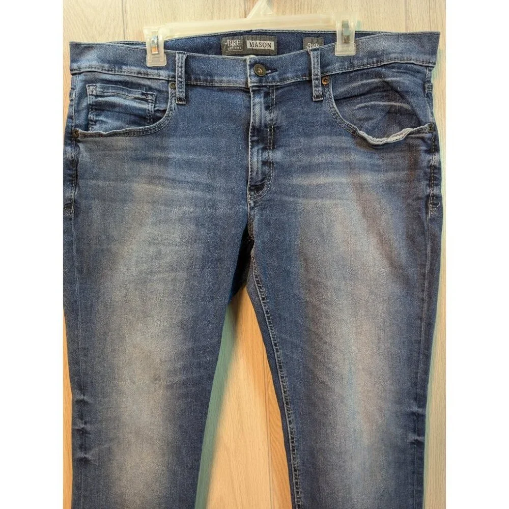 BKE Jeans Mens 38R Blue Mason Medium Wash Taper Denim Western Workwear Stretch